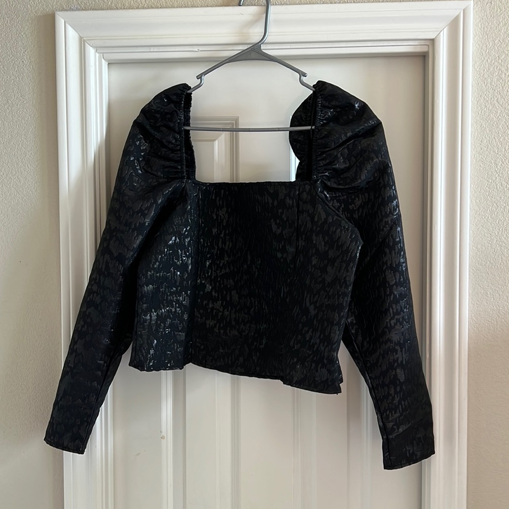 H&M Black Jacquard-Weave Top